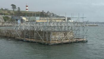 Beamed Cantilever Drop Scaffold